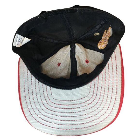 Vintage Snapback Hat Black & Red Davey Allison Signature NASCAR Adjustable Cap - Picture 7 of 10